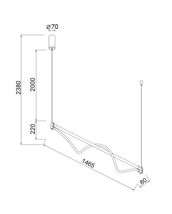 FUGAZ * LÁMPARA LED 38W - NEGRO ARENA
